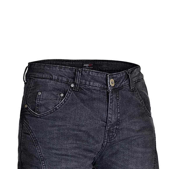 RIDERACT® Men’s Black Motorcycle Biker Jeans Pants Riding Gear with CE Armor NEW - Picture 5 of 10